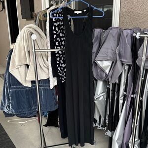 Vince Black Ribbed Maxi Dress